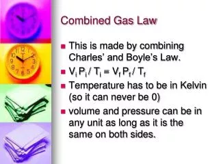 Combined Gas Law