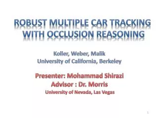 Robust Multiple Car Tracking with occlusion reasoning