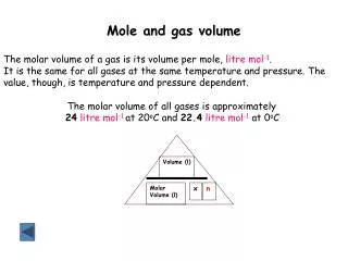 Mole and gas volume