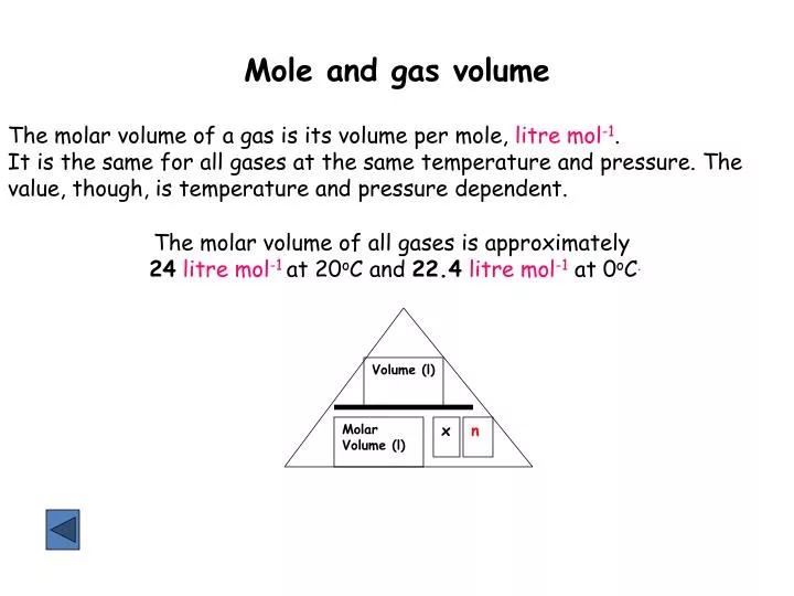 mole and gas volume