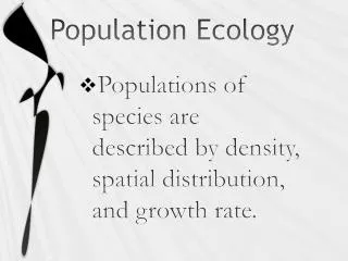 population ecology