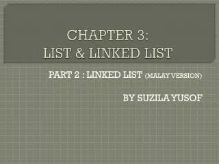 chapter 3 list linked list