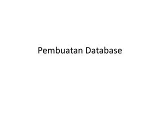 Pembuatan Database