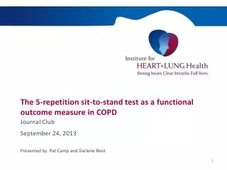 The 5-repetition sit-to-stand test as a functional outcome measure in COPD