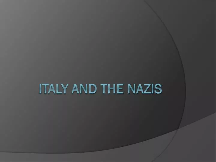 italy and the nazis