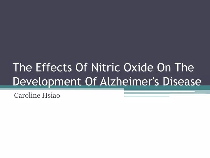 the effects of nitric oxide on the development of alzheimer s disease
