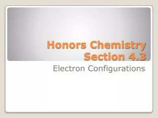 Honors Chemistry Section 4.3