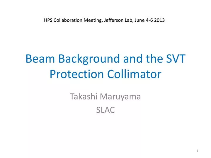 beam background and the svt protection collimator