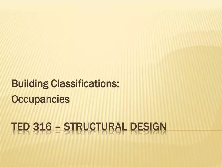 building classifications occupancies