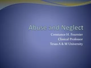 Abuse and Neglect