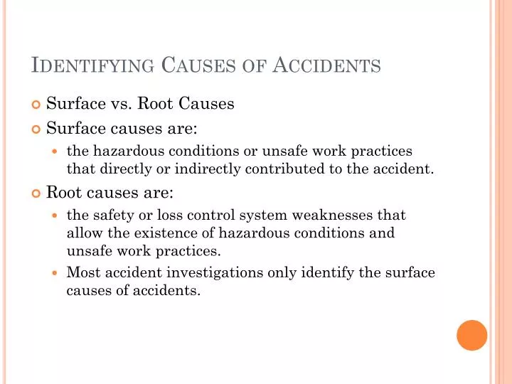 identifying causes of accidents