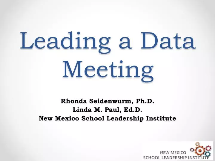 leading a data meeting