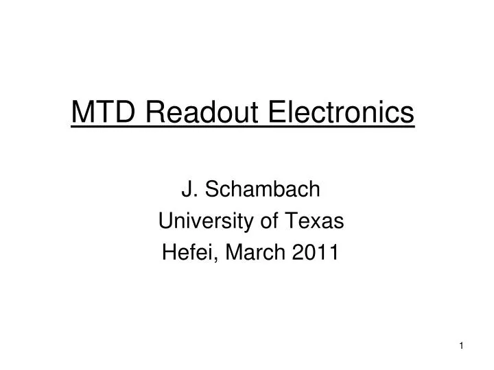 mtd readout electronics