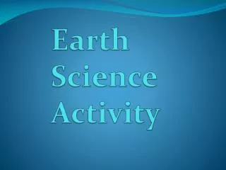 Earth Science Activity