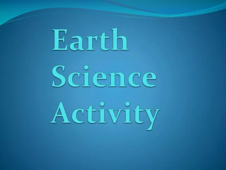 earth science activity