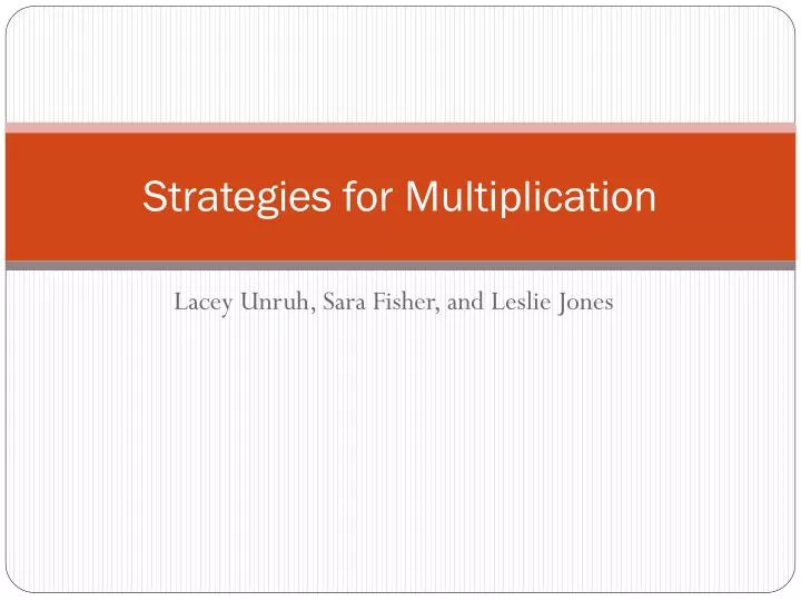 strategies for multiplication