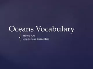 Oceans Vocabulary