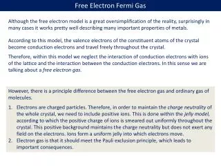 Free Electron Fermi Gas