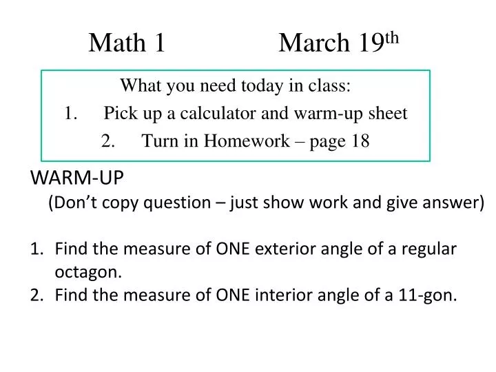 math 1 march 19 th