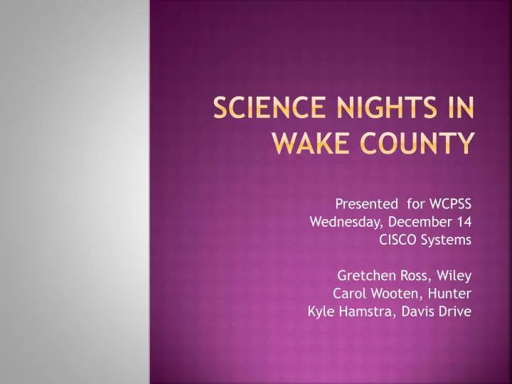 science nights in wake county