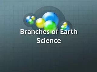 Branches of Earth Science