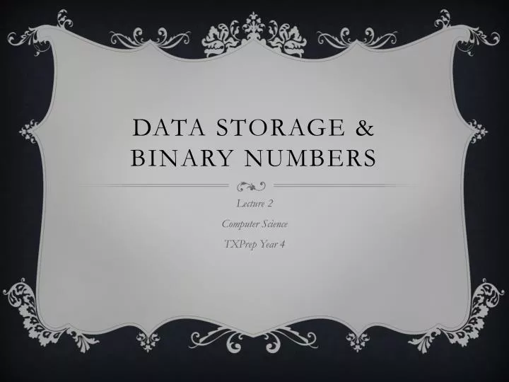 data storage binary numbers