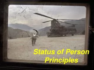 Status of Person Principles