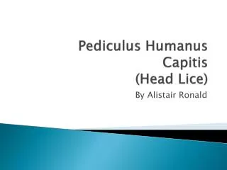Pediculus Humanus Capitis (Head Lice)