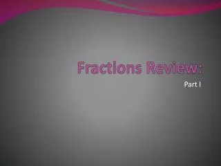 Fractions Review: