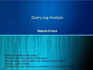 Query Log Analysis