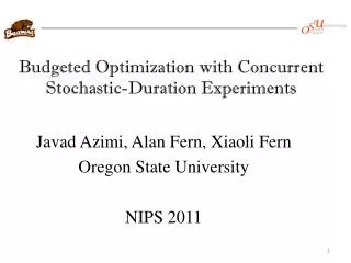 Budgeted Optimization with Concurrent Stochastic-Duration Experiments