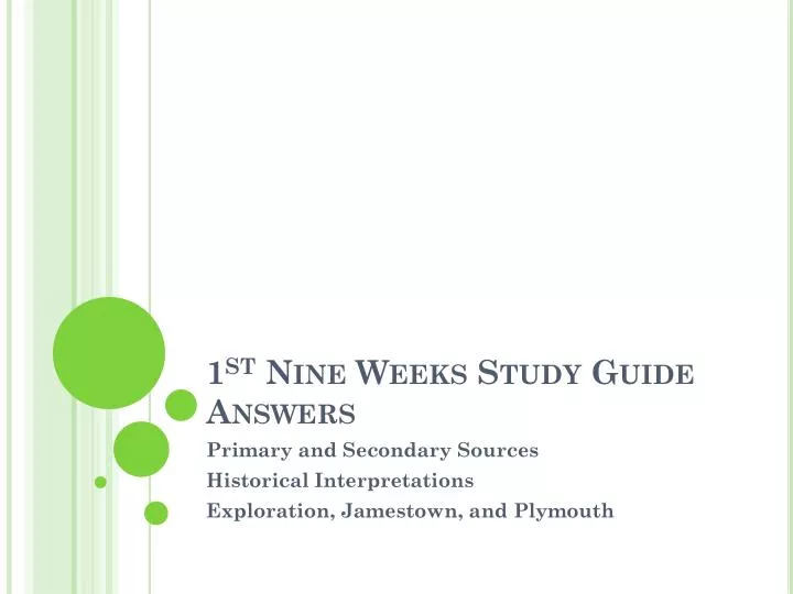 1 st nine weeks study guide answers