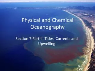 physical and chemical oceanography