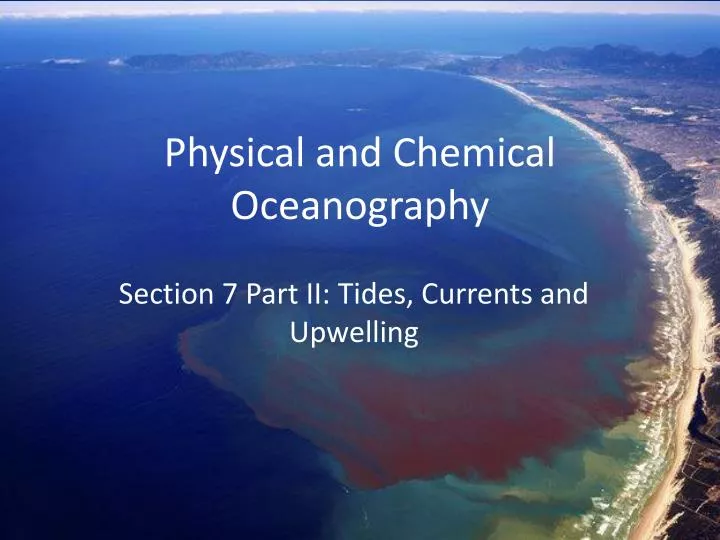 physical and chemical oceanography