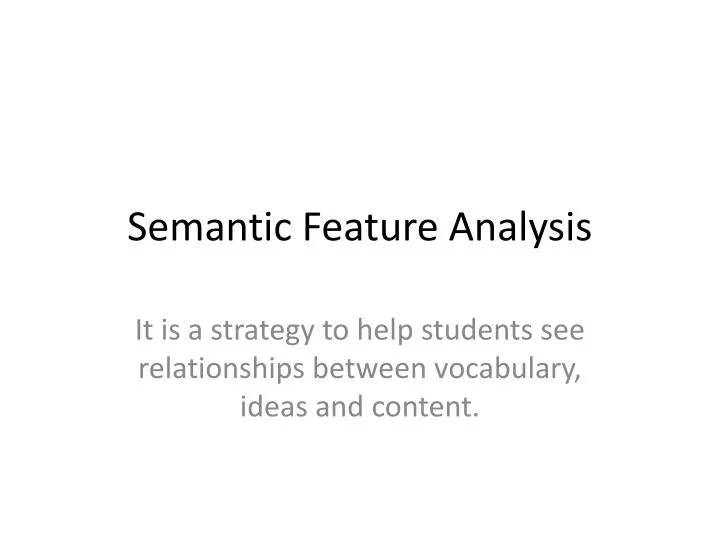 semantic feature analysis