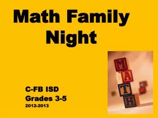 Math Family Night