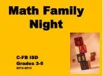 Math Family Night - slide 1