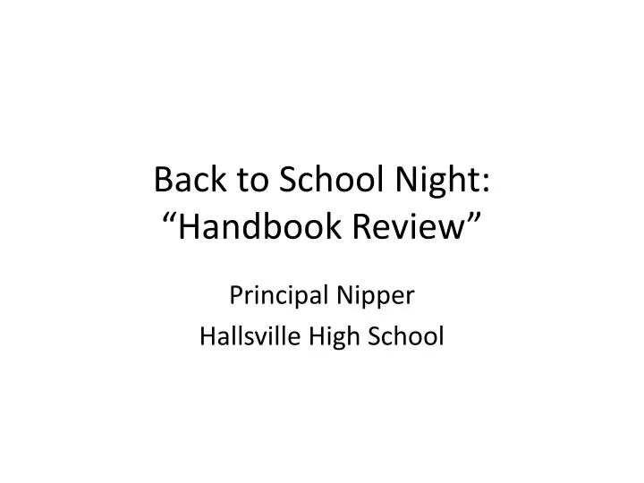 back to school night handbook review