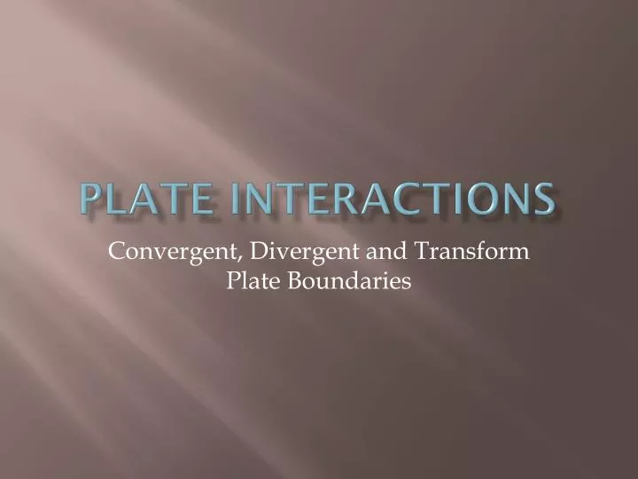 plate interactions