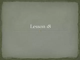 Lesson 18