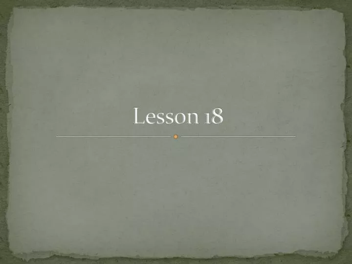 lesson 18