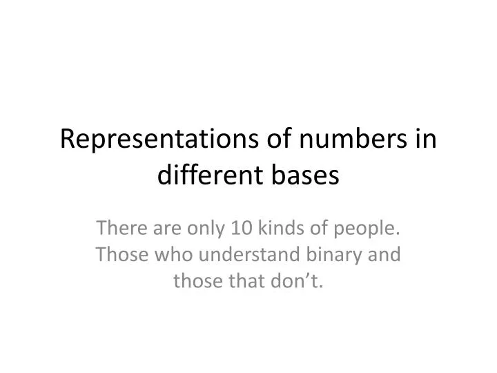 representations of numbers in different bases