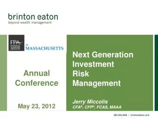 Next Generation Investment Risk Management