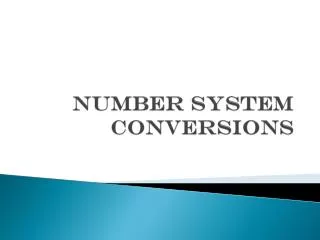 Number System conversions