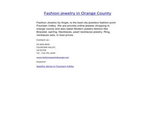 Fashion Jewelry in Orange County