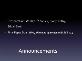 Announcements