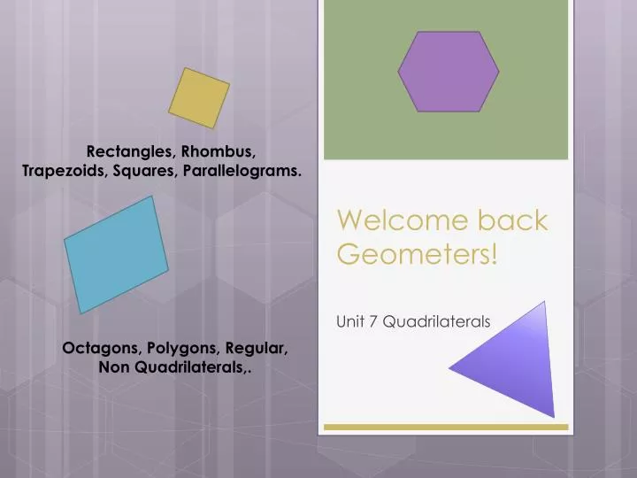 welcome back geometers