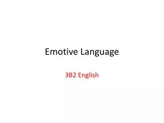 Emotive Language