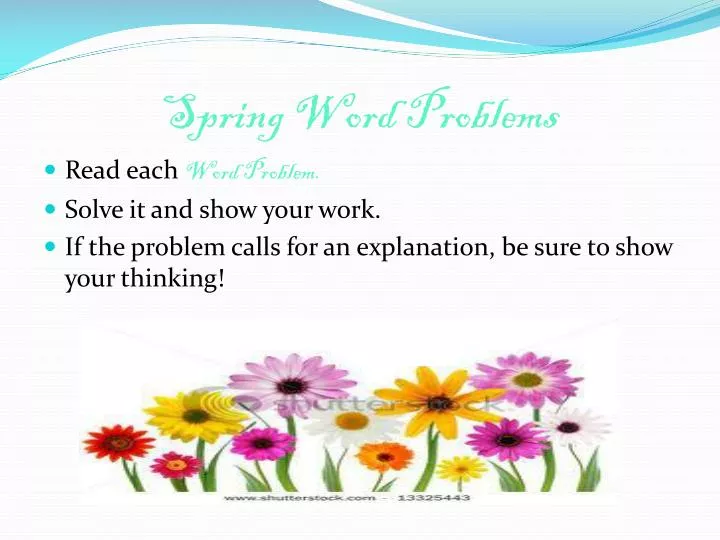 spring word problems