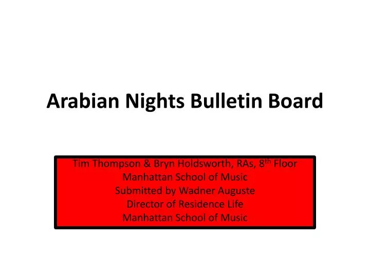 arabian nights b ulletin board